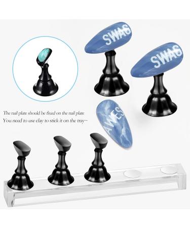 Blueseabuy Nail Stand Set - 2 Pcs Acrylic & Press On Nails Holder | Essential Nail Tips Stand for Beginners | Practical Magnetic Nail Design Accessories - Buy Online on GoSupps.com