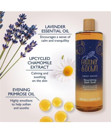 Feather & Down Nourishing Bath Soak - Upcycled Chamomile & Evening Primrose Oil - 500ml - Buy Online on GoSupps.com