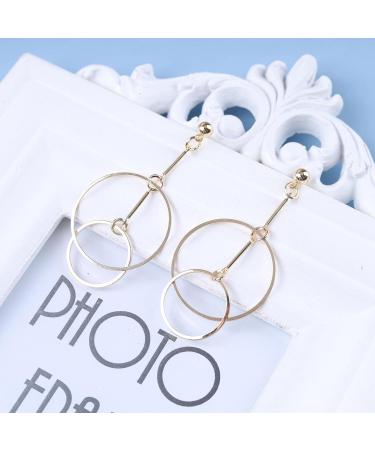Shop Vintage Hollow Circle Dangle Earrings | Exaggerated Gold Bar Hoop Earrings for Women - International Shipping Available - Buy Online on GoSupps.com
