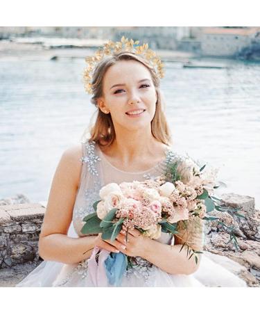 Formery Halo Crown Headband Handmade Leaf Goddess Headpiece - Gold | Wedding, Party, Prom Bridal Hair Accessory for Women and Girls - Buy Online on GoSupps.com