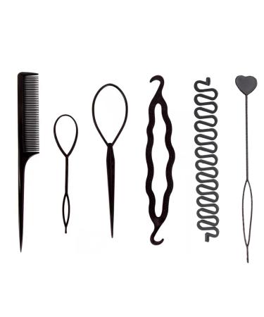 6pcs Topsy Tail Hair Tool Hair Looping Tool Hair Tools Hair Braiding Tool Braiding Tool Fast Hair Styling Accessories For Women And Men Straight Hair Curly Hair Plait Styling Design Wedding Hairstyle