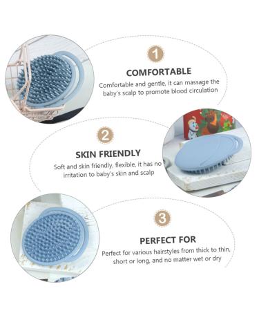 Hemoton Silicone Shampoo Brush for Babies and Kids - Blue - Buy Online on GoSupps.com