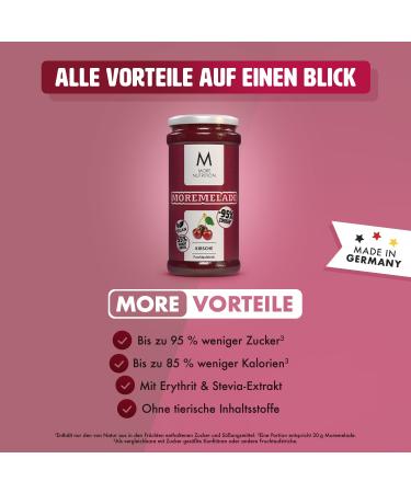 Buy MORE NUTRITION Moremelade Cherry - 4 x 240g Light Fruit Spread | International Shipping Available - Buy Online on GoSupps.com