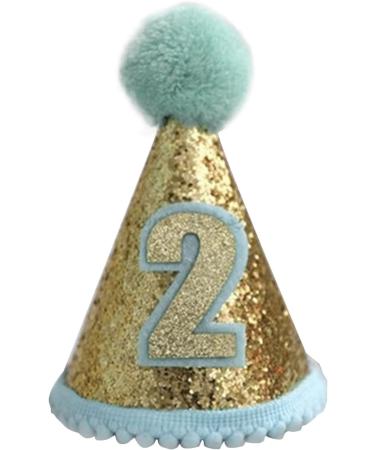 Party Hat Dog Puppy Party Cat Costume Sequins Hat Headwear Accessory Birthday Party Pet Supplies (Blue 2years) - Buy Online on GoSupps.com