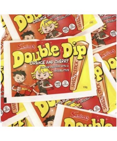 Double Dip Sweets - 3 x 19g Packs Orange and Cherry Sherbet with Candy Stick Dips - Party Filler Sweets Candy Wedding Retro Party Birthday - Buy Online on GoSupps.com