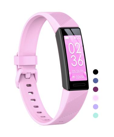 Fitness tracker watch for children IP68 waterproof activity tracker heart rate sleep monitor 11 sports modes calorie counter pedometer with alarm clock and memory great gift for boys girls teenagers pink
