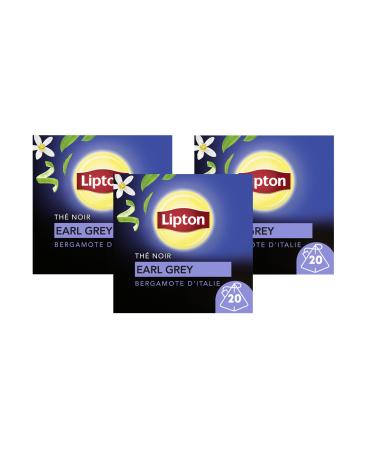 Lipton Earl Grey Black Tea, Rainforest Alliance Label 60 Sachets (Pack of 3x20 Sachets)