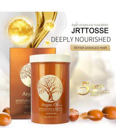 Argan Oil Hair Mask - Moisturizing & Smoothing Repair for Split Ends | 16.90 oz (500ml) - Ideal for All Hair Types - Buy Online on GoSupps.com