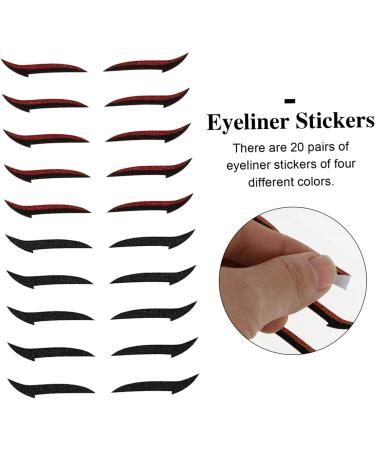 LALAFINA 20 pairs Eyelid Eye Strips Line Strip Black Gold Red Self Shiny Personalized Double Women Tapes - Buy Online on GoSupps.com