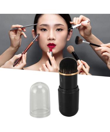 Telescopic Makeup Brush Portable Durable Lightweight Dense Bristle Mini Blush Brush Versatile with Lid for Travel (Black) - Buy Online on GoSupps.com