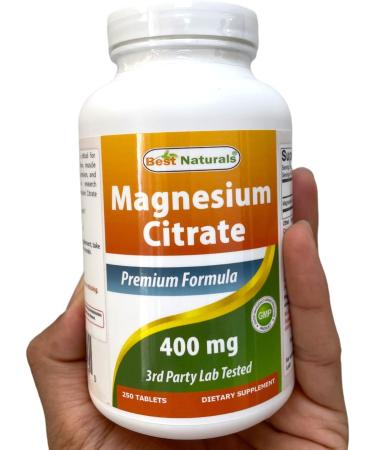 Best Naturals Magnesium Citrate 400mg - 250 Tablets | 400mg Elemental Magnesium | High Potency Supplement - Buy Online on GoSupps.com