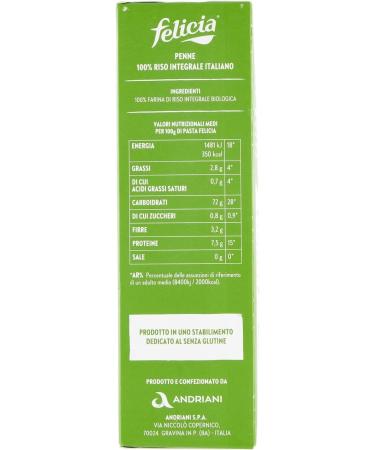  Italian Gourmet E.R. Felicia Penne di Riso Integrale Pasta 100% Brown Rice from the Italian Supply Chain Organic and Natural Gluten Free 340g Package + 400g Box Italian Gourmet Tomato Pulp - Buy Online on GoSupps.com