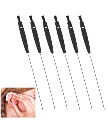 6PCS Hearing Aid Cleaning Wire Multifunctional Hearing Aid Cleaning Kits Nylon Hearing Aid Cleaner Essential for Sound Tubes and Comprehensive Black