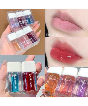 Sitovely 3 Colors Jelly Hydrating Lip Oil Set - Fruit Extract Moisturizing Lip Gloss for Nourishing Lip Care - Buy Online on GoSupps.com