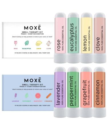 MOXE Smell Training Kit, Made in USA, 8 Essential Oils, Olfactory Regeneration, Helps Restore Sense of Smell, Natural Therapy for Smell Loss (Phase 1 & Phase 2 Bundle)