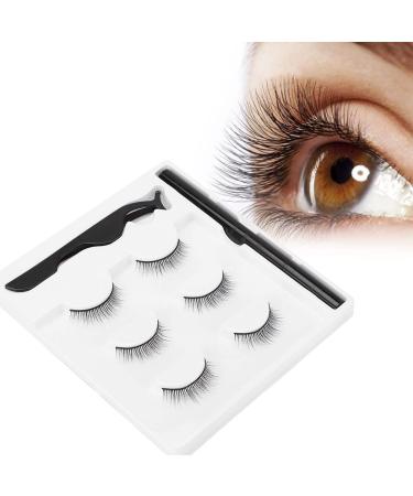 Magnetic eyeliner and eyelash set 3 pair of magnetic eyelash sets with eyeliner-pencil tweezer set reusable professional artificial eyelash set with natural look