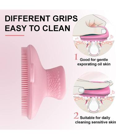 Silicone Facial Cleaning Brush - Manual Scrubber Pad for Deep Clean Acne Removal & Pore Care - Pink 1pcs - Buy Online on GoSupps.com