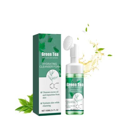 Nettoyant Moussant Au Th Vert - Nettoyage En Profondeur Att nue Les Marques D'acn Illumine La Peau Am liore L' lasticit Quotidien Doux Et Non Raffermissant For Le Visage(3PCS)