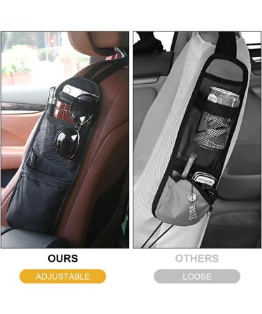 URAQT Car Seat Side Storage Bag with 3 Pockets - Multi-Pocket Drink Holder for Cars, Trucks, SUVs & Gaming Chairs - Black - Buy Online on GoSupps.com