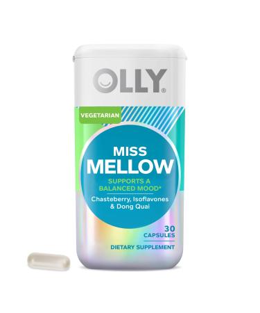 OLLY Miss Mellow Capsules, Hormone Balance and Mood Support, Vegan Capsules, Supplement for Women - 30 Count Miss Mellow 30 Count (Pack of 1)
