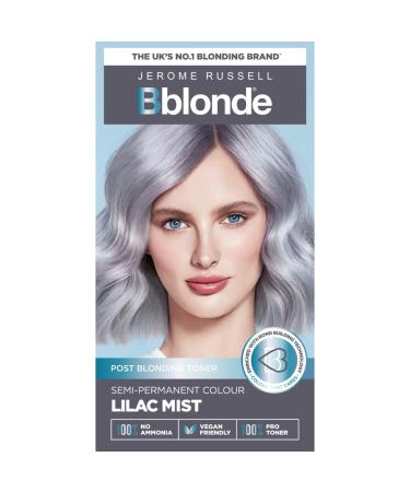 Jerome Russell Bblonde Lilac Mist Post Blonding Toner - Semi Permanent Hair Dye Kit for Pre Lightened & Blonde Hair with Brazil Nut Oil No Ammonia & Vegan