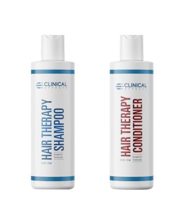 Clinical Effects Hair Therapy Shampoo and Conditioner Set - Hair Growth Shampoo and Conditioner for Thinning Hair - Biotin Saw Palmetto and DHT Blocking Ingredients - USA Made - 2 Bottles 8 fl oz