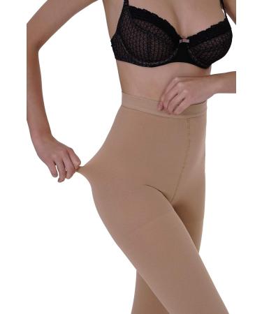 AMZAM 15-20 mmHg Graduated Compression Pantyhose for Women Men - Waist High Support Tights for Edema, Varicose Veins, DVT - Beige, L - Buy Online on GoSupps.com