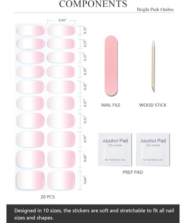  Wahrshei Wahrshei B Set of 26 Semi-Cured Gel Nail Stickers Rose Ombre - Buy Online on GoSupps.com