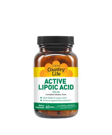 Country Life R-Alpha Lipoic Acid Complex 300mg - Alpha-Lipoic Acid 270mg & R-Lipoic Acid 30mg - Antioxidant Support - No Yeast Corn Wheat Soy Gluten Milk - Alpha Lipoic Acid Supplement