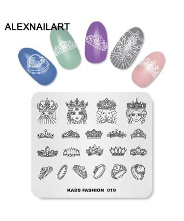 4-Piece Nail Stamping Plate Set - Imperial Crown & Chinese Mahjong - DIY Nail Art Stencils for Manicure - Buy Online on GoSupps.com