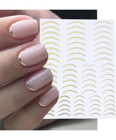 Star Silver Gold Lines Stripe Geometric Nail Art Decoration 3D Nail Sticker Transfer Stickers Shining Decals(1) Style1 - Buy Online on GoSupps.com