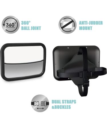 Goldmiky 360 Baby Car Mirror - Adjustable Rear View Mirror for Child Seats | Large Vision & Safety for Backseat Travel - Buy Online on GoSupps.com