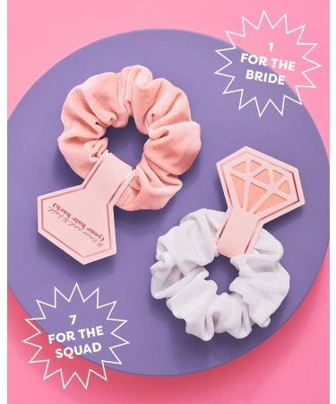XO Fetti Bachelorette Party Hair Tie Set - 8 Rose Gold Velvet Scrunchies | Bridesmaid Proposal Box | Bridal Shower Gift Decorations - Bride Tribe Favor - Buy Online on GoSupps.com