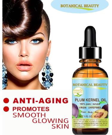 Botanical Beauty French PLUM KERNEL OIL 100% Pure Natural Virgin Unrefined Cold Pressed Carrier Oil 1 oz- 30 ml for Face Skin Hair Lips Nails. Skin SuperFood. Face moisturizer Oil 1 Fl Oz (Pack of 1) - Buy Online on GoSupps.com