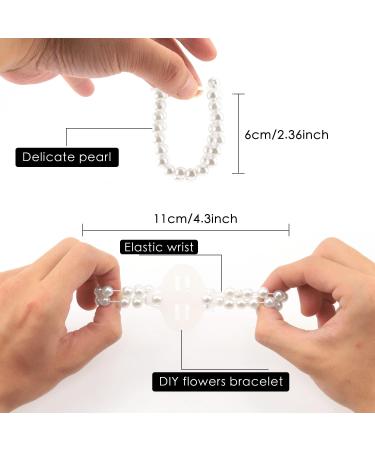 Elastic Pearl Bands Wedding Corsage Bracelet 20 Pack - White Pearl Wristlets for DIY Corsages - Wedding Prom Accessories - Buy Online on GoSupps.com