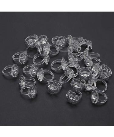 50-Part Polish Gel Nail Diagram Ring Set | Flower & Butterfly Manicure Gel Color Display Tool in Beige & Clear | International Shipping - Buy Online on GoSupps.com