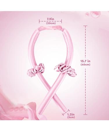 Silk Curling Ribbon Rods for Long Hair - Heatless Hair Curler with Hair Claw Clip - DIY Styling Tool for Natural Hair (Pink) - Buy Online on GoSupps.com