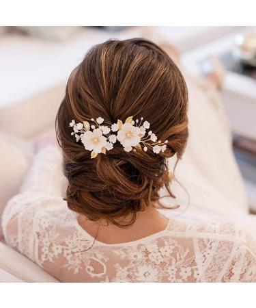 Edary Bridal Wedding Vine Gold Rhinestone Headpiece - Flowers & Leaves Accessory for Women & Girls | International Shipping Available - Buy Online on GoSupps.com