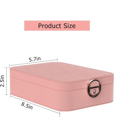 Portable Jewelry Organizer Box with Makeup Vanity Mirror - Rechargeable LED Mirror - Pink - Buy Online on GoSupps.com