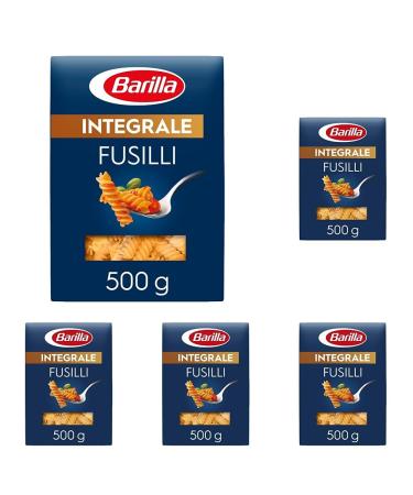 Barilla pasta integral fusilli-whole grain hard wheat semolina pasta with natural fiber 500 g (pack with 5) 500 g (5 Pack) fusilli integrals