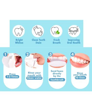 Fluoride-Free Whitening Toothpaste Foam - 3PCS Mousse Cleansing & Stain Removal with Baking Soda | 60ml - Buy Online on GoSupps.com