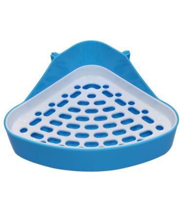Triangle Potty Trainer Corner Litter Bedding Box Pet Pan for Small Animal/Baby Rabbit/Guinea Pig/Small Chinchillas/Ferret blue