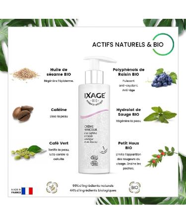 Anti-Cellulite Slimming Cream 200ML ORGANIC Natural and ORGANIC Made in France Caffeine and Green Coffee Anti Orange Peel Sage Aloe Vera Organic Sesame Acts on fats and tones the skin - Buy Online on GoSupps.com