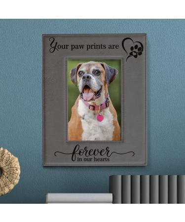 KATE POSH Engraved Leather Picture Frame - Pet Memorial Gift for Loss of Dog and Cat | Pet Sympathy Gift | In Memory of | 4x6 Vertical - Buy Online on GoSupps.com