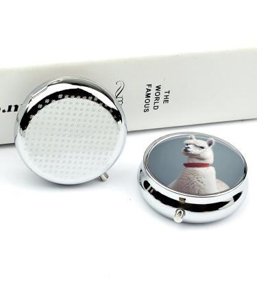 Travel Pill Box with 3 Compartments - Portable Alpaca Printed Pill Organizer for Handbag & Pocket - Buy Online on GoSupps.com