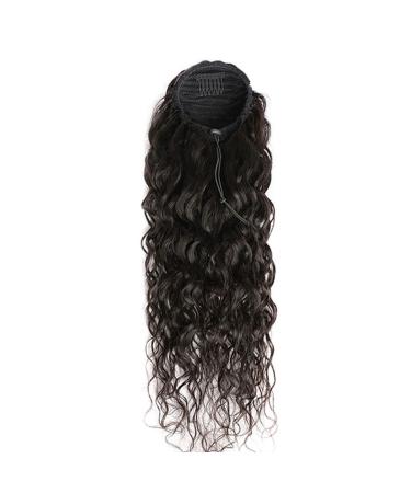 16 Inch Water Wave Drawstring Ponytail | 100% Brazilian Human Hair | Clip in Extension for Black Women - Buy Online on GoSupps.com