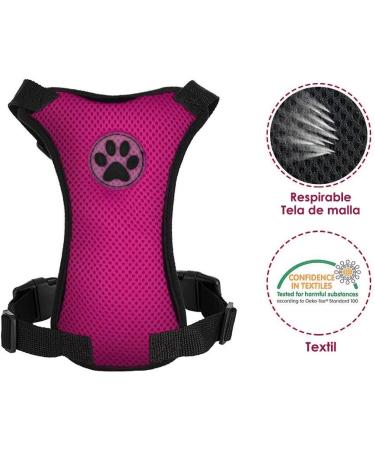 Slowton Dog Harness with Safety Belt for Car - Breathable Latex Fabric Puppy Harness for Everyday Sports (Fuchsie S) - Buy Online on GoSupps.com