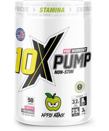 10X Athletic Non Stim Pre Workout Powder No Caffeine Beta Alanine Creatine Sugar Free Vegan Low Calorie Various Flavours 600g 25/50 Servings (Blue Raspberry) - Buy Online on GoSupps.com