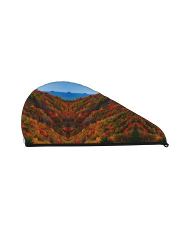 Blue Ridge Parkway Mountains Coral Velvet Dry Hair Cap Quick-Dry Hair Towel Wrap for Women and Men Ideal for Travel & Home