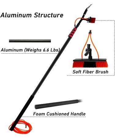 Window Cleaning Pole photovoltaic cleaner Window Cleaning Water-fed Pole Outdoor Window Cleaning Pole Window Cleaning Telescopic Pole Water Fed Brush Squeegee Water Fed Brush W/Squeegee 55cm Brush Head 9M/30FT - Buy Online on GoSupps.com